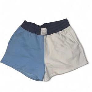 Hollister Blue and White Two-Toned High-Rise Shorts